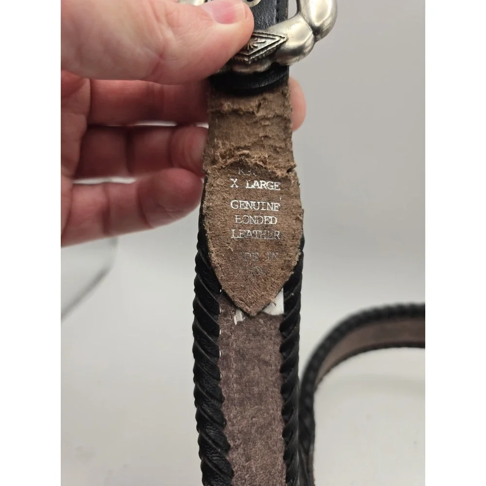 Vintage 1990s Southwestern Style Leather Belt Xlarge 41